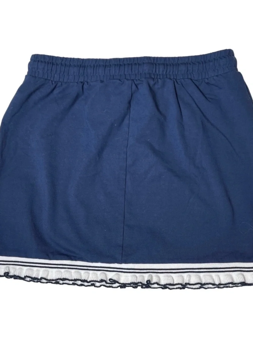Lulus Sweet Score Navy Blue Ruffled Drawstring Mini Skirt - Size M